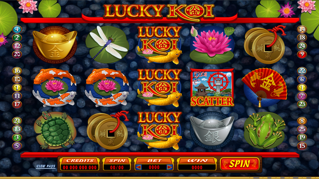 Vil du være en heldig gutt eller jente ved å spille Lucky Koi video spilleautomat i januar?